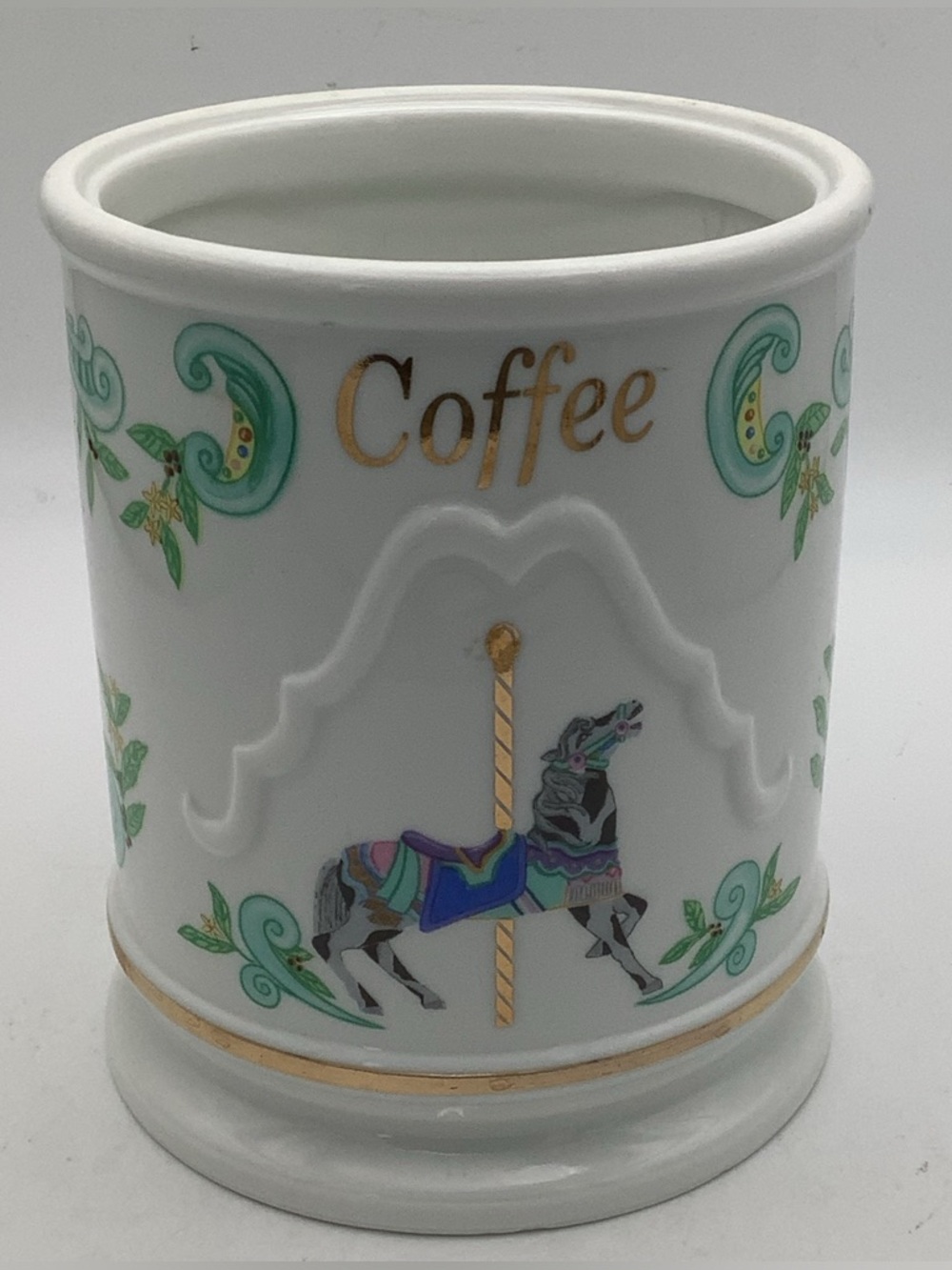 Lenox Carousel Horse Coffee Canister with Gold Script
